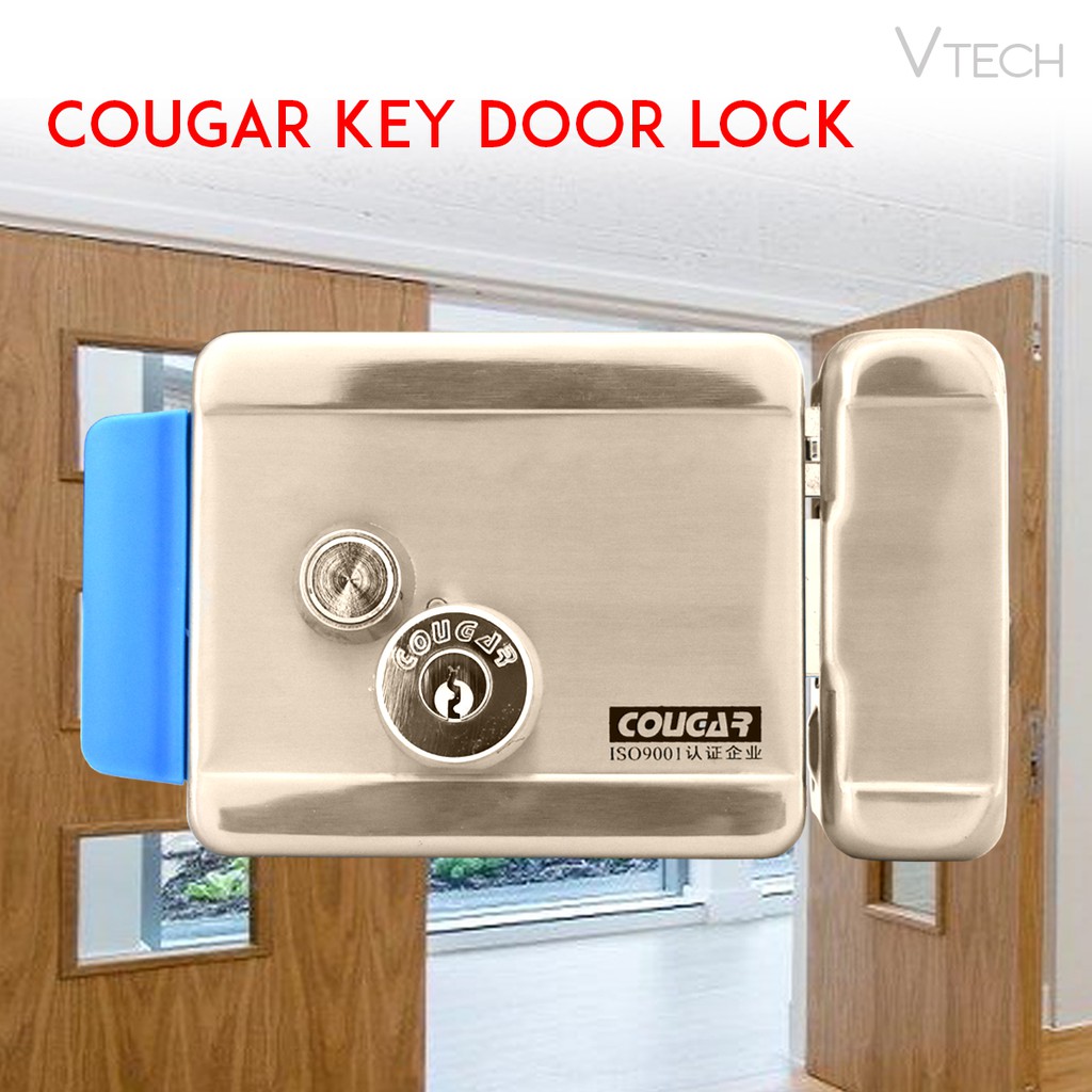 Heavy Duty Cougar Door Lock Electric Dc 12v Fence Gate E Lock Support Install Wooden Glass Metal Fireproof Door