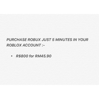 Buy Robux In Just 5 Minutes Fast Delivery Shopee Malaysia