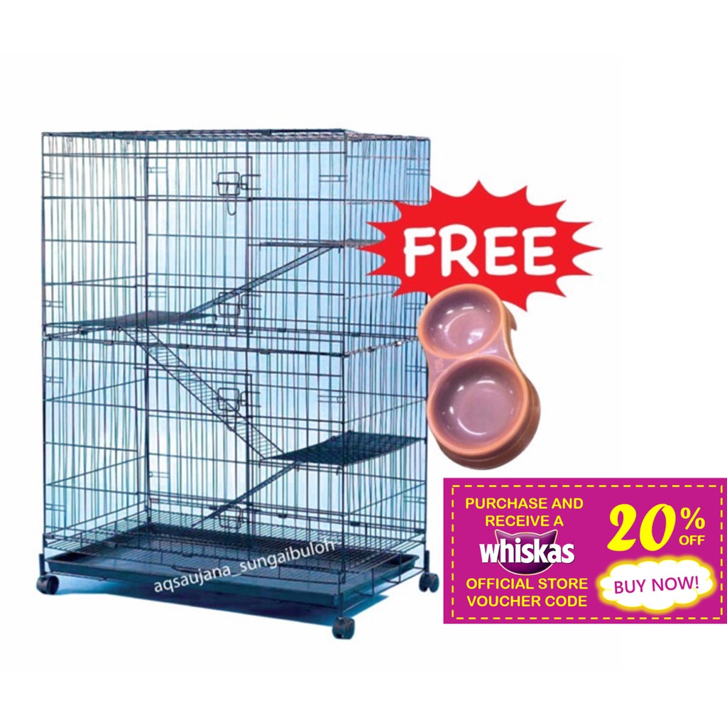 YEAR END SALES FREE GIFT 🎁 Cat cage 3 level / Sangkar kucing 3 tingkat