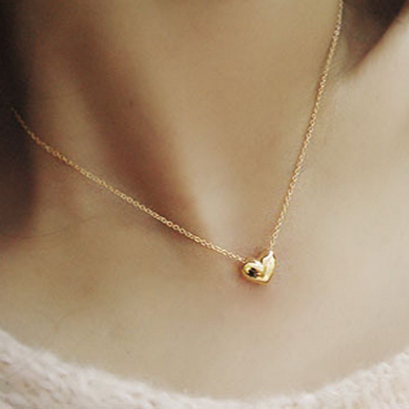 short chain heart necklace