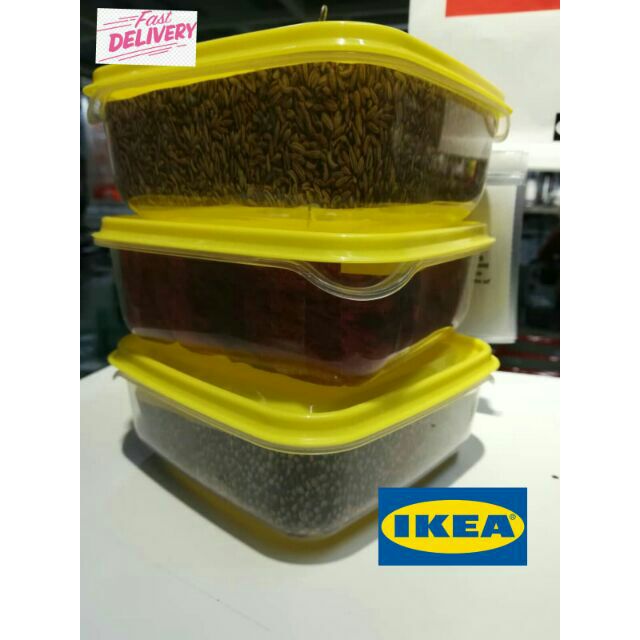 IKEA PRUTA FOOD CONTAINER 3PCS TUPPERWARE Shopee Malaysia