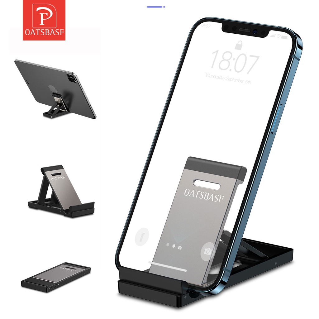 OATSBASF Portable Mini Phone Stand Holder Adjustable Angle Zinc Metal Bracket Shopee Malaysia