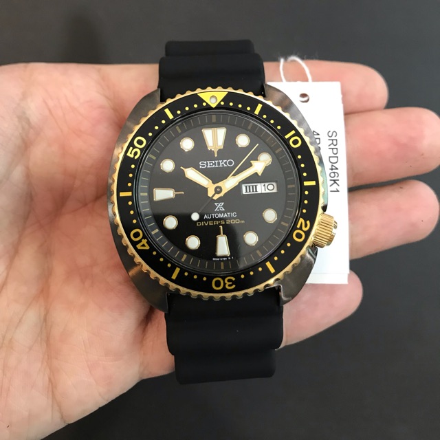 seiko diver gold and black