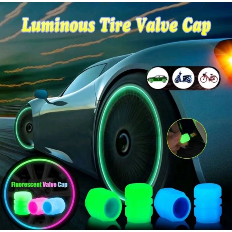 Luminous car tire valve stem caps bolt-in tyre motorcycle truck bicycle wheel tires valves tire stem air cap 1 pcs