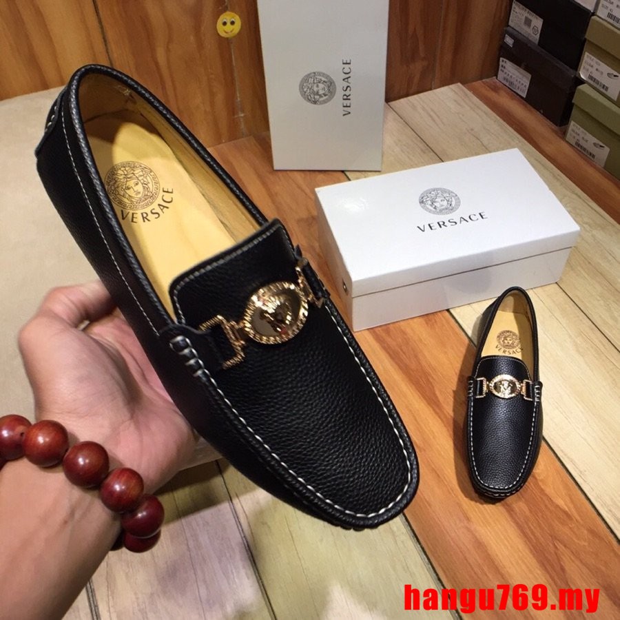 versace leather loafers