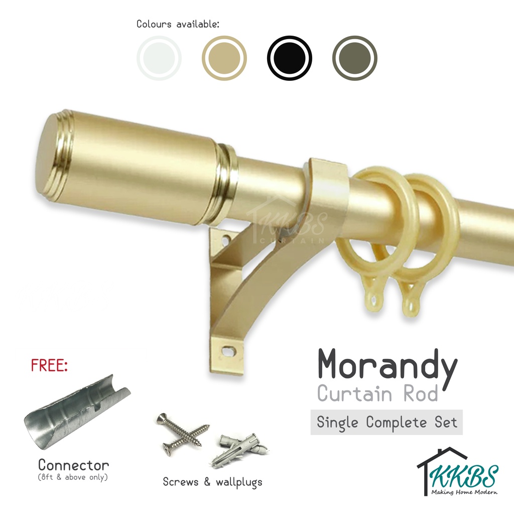 KKBS CURTAIN Morandy Rod Langsir/Kayu Langsir Aluminium Alloy Single