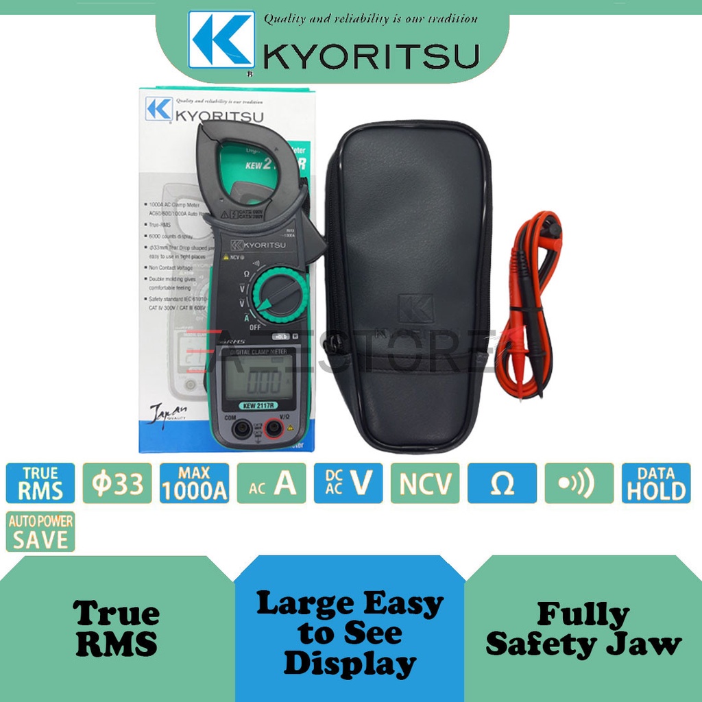 (Original) Kyoritsu KEW 2117R AC Digital Clamp Meter Shopee Malaysia