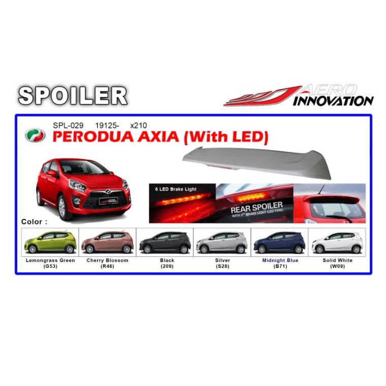 Perodua Axia OEM Spoiler With Brake LED Lamp  Shopee Malaysia