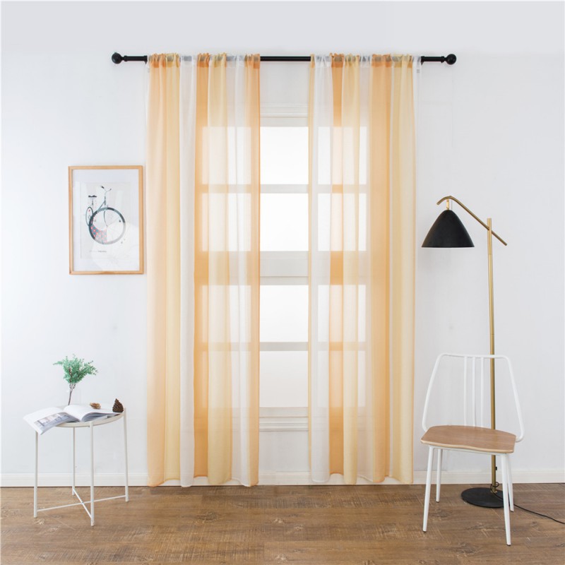 Cotton Linen Multi Color Stripe Pattern Window Curtain Panel