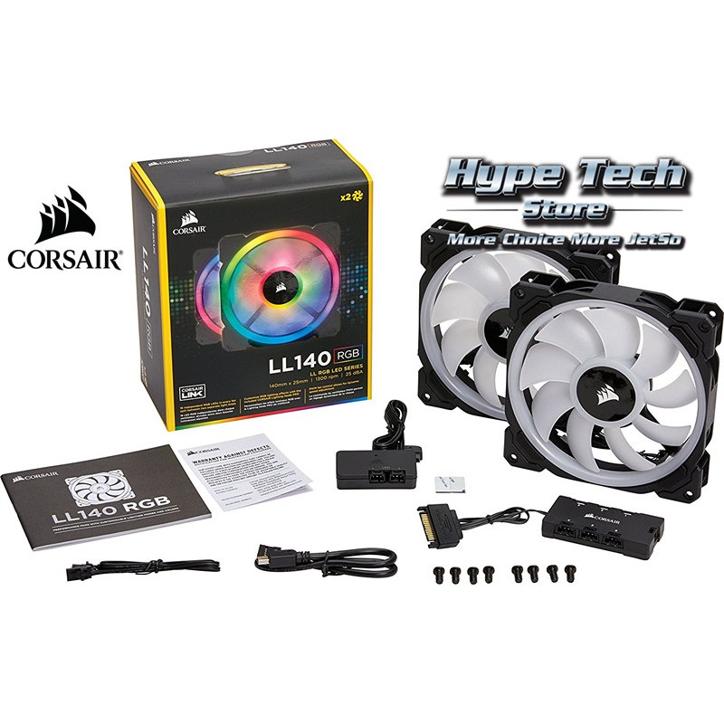 CORSAIR LL140 RGB 140mm Dual Light Loop LED 2 FAN PACK w/LIGHTNING NODE PRO  | Shopee Malaysia