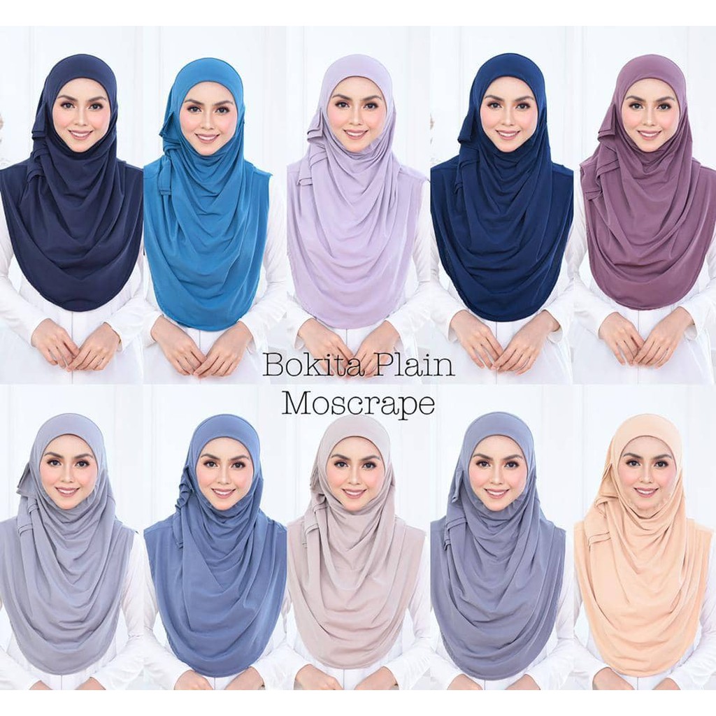 Tudung Sarung Bokita Plain Moss Crepe Premium | Shopee Malaysia