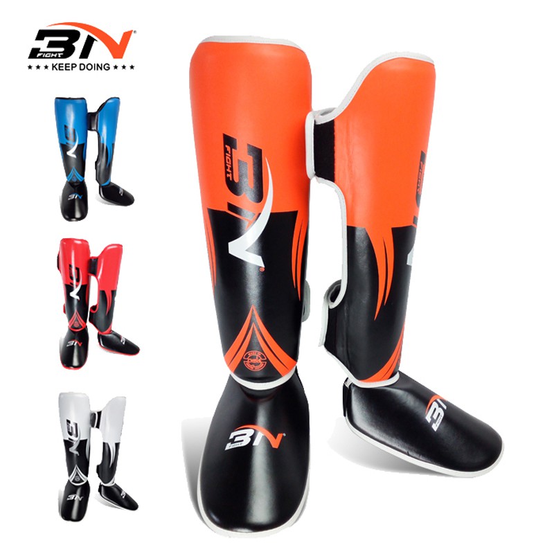 BN Kids Youth Adult Boxing MMA Kickboxing Muay Thai Shin Guards Leg Protector Training Equipment Gear