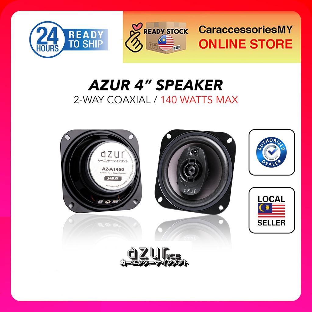 AZUR car speaker AZ-1450 4" (10cm) 2-Way Coaxial Car Speaker System dashboard speker kereta hifi