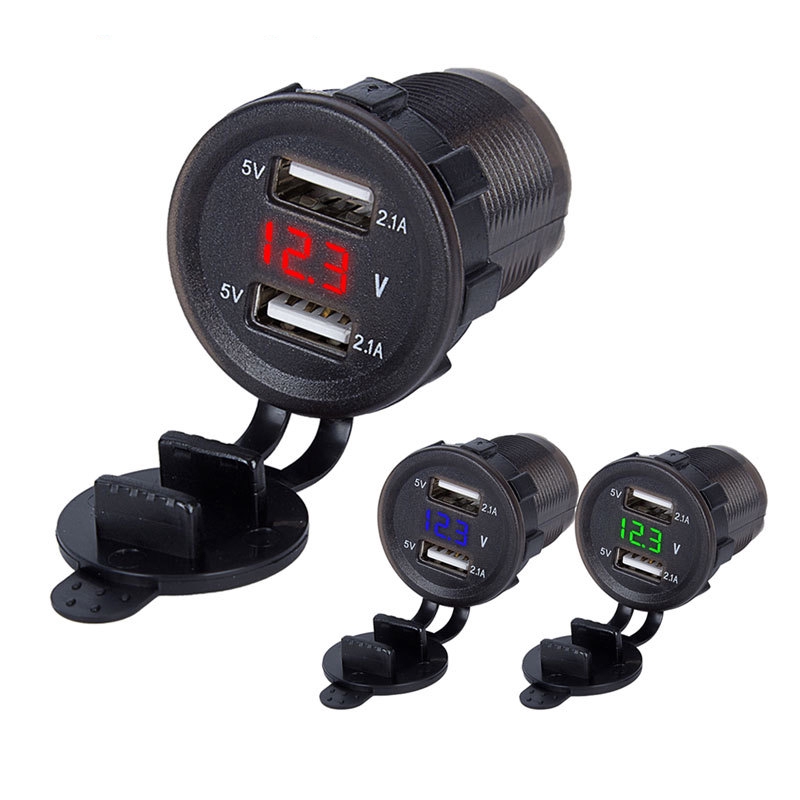 Purpose Essential Car Motorcycle 4x4 Boat USB Charger Voltmeter Panel Mount 12V 24V Multi - Image 3