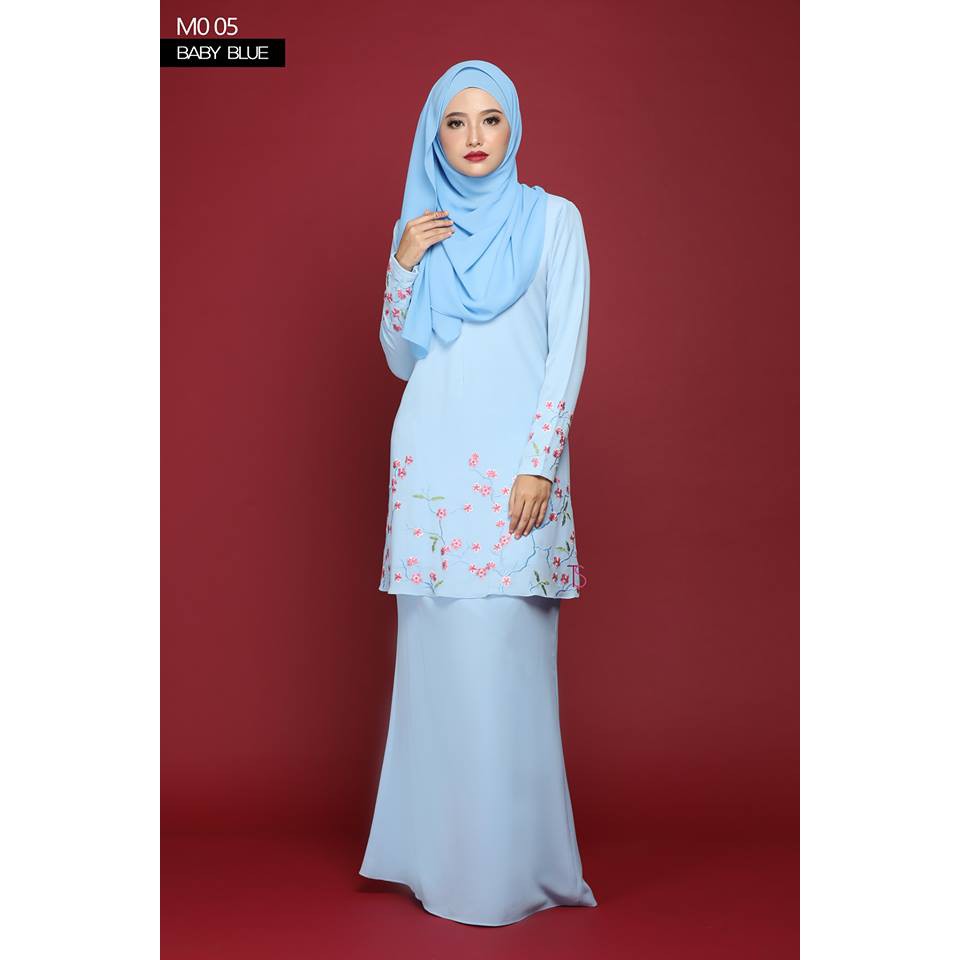 Paling Inspiratif Baju Kurung Moden Warna Baby Blue ...