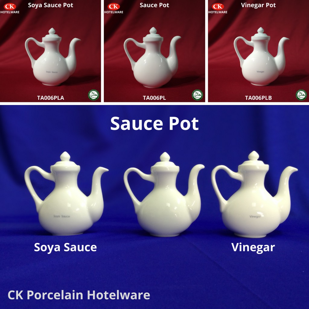 CK Porcelain, Soya Sauce Pot / Vinegar Pot / Plain Pot / Premium