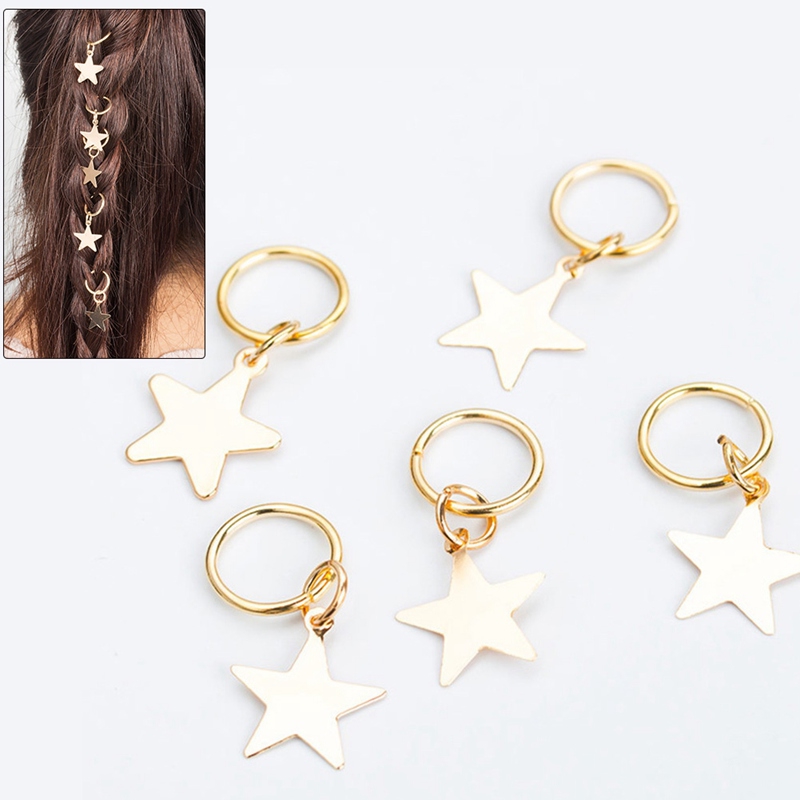 5pcs Bag Fashion Headdress Twist Braid Diy Leaves Stars Shell