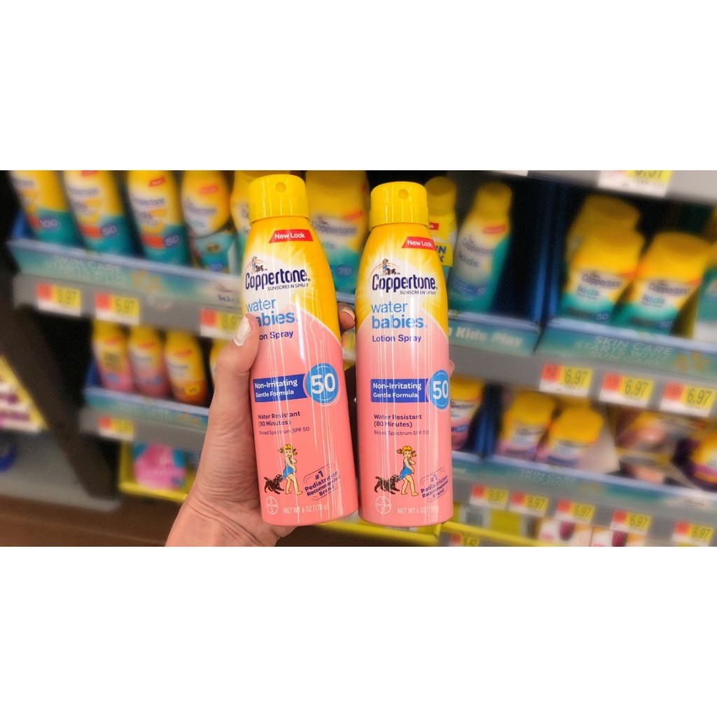 【Clearance】Coppertone Water babies Lotion Spray Sunscreen Spray美国水宝宝婴幼儿滋润防晒喷雾