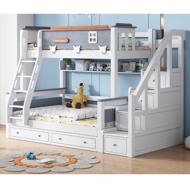 Oak bunk bed, all solid wood childmother bed, twolayer boy and girl