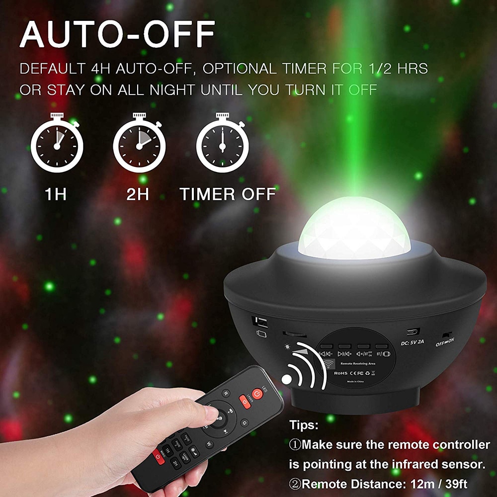 Usb Led Star Night Light Music Starry Water Wave Led Projector Light Bluetooth Projector Sound Activated Projector Light Decor Shopee Malaysia