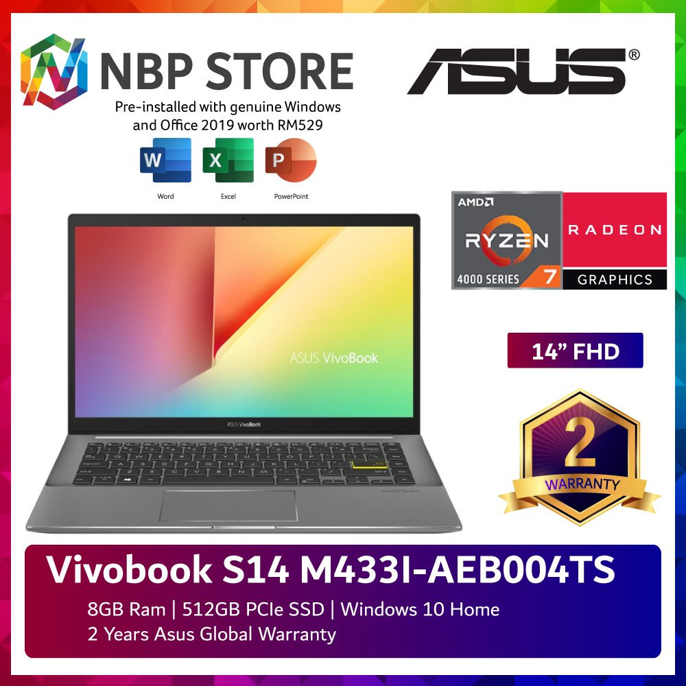 Asus Vivobook S14 M433I-AEB004TS 14'' FHD Laptop Indie Black | Shopee ...