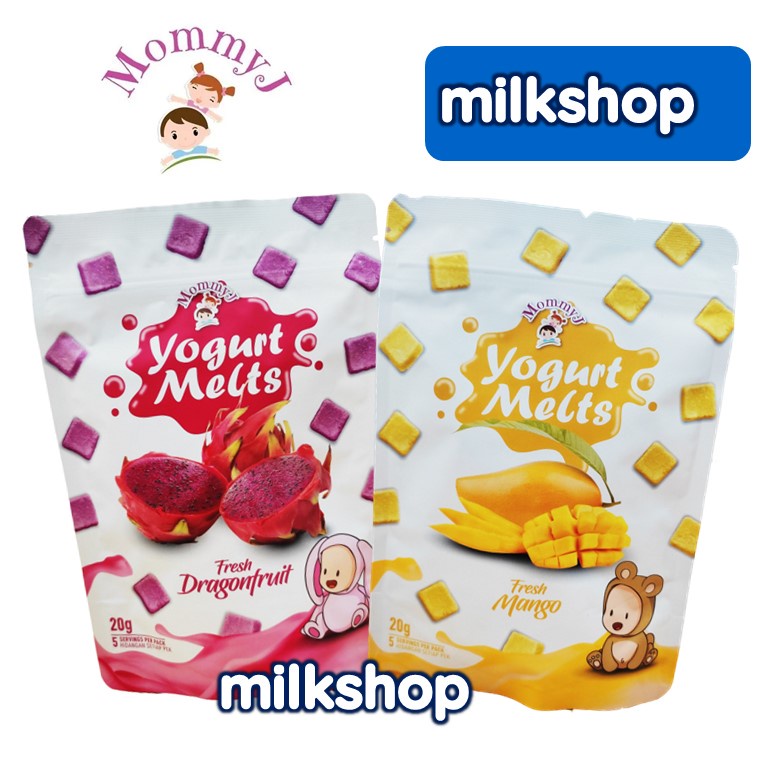 MommyJ Baby Yogurt Melts Fresh Dragon fruit & Mango 20g Yoghurts Mummy