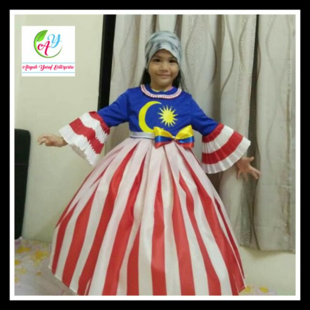  Baju  gaun merdeka bendera  jalur gemilang malaysia  Gown 
