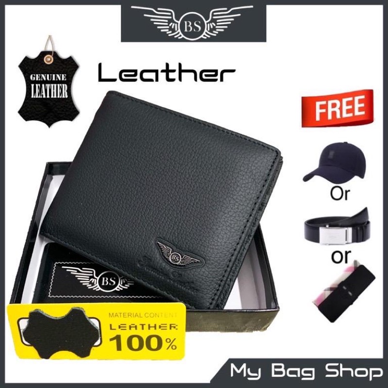 Men's Leather wallet *BS023#H (black)