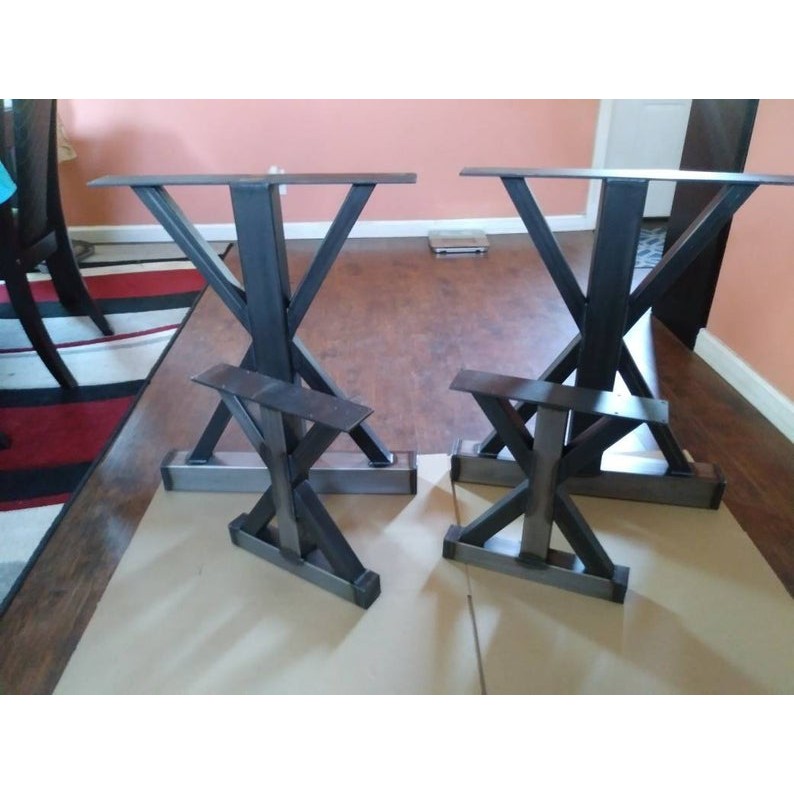 Set Of 2 Steel Bench Legs Steel Dining Table Legs Industrial Metal Table Legs Black Matte Shopee Malaysia