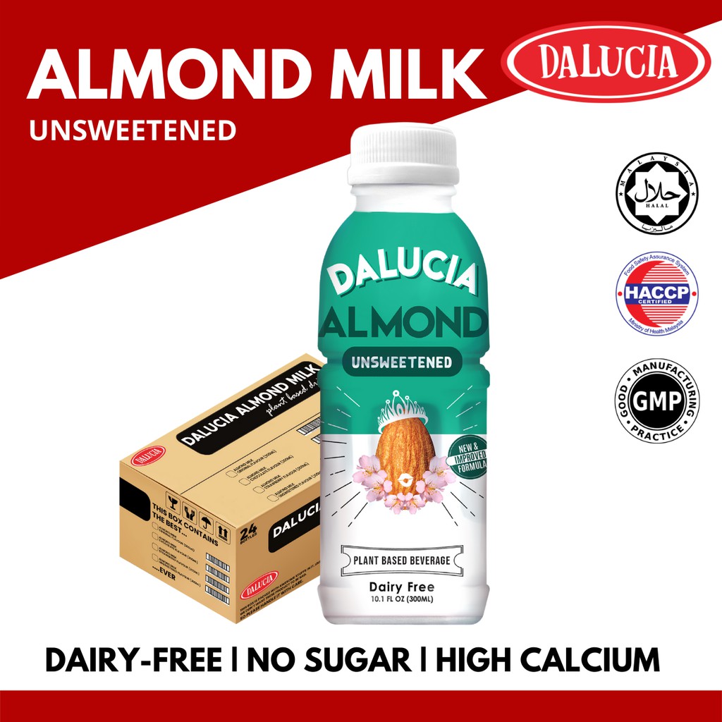 Dalucia Almond Milk Unsweetened / Low Fat / No sugar / Dairy Lactose Free / Non Dairy Milk