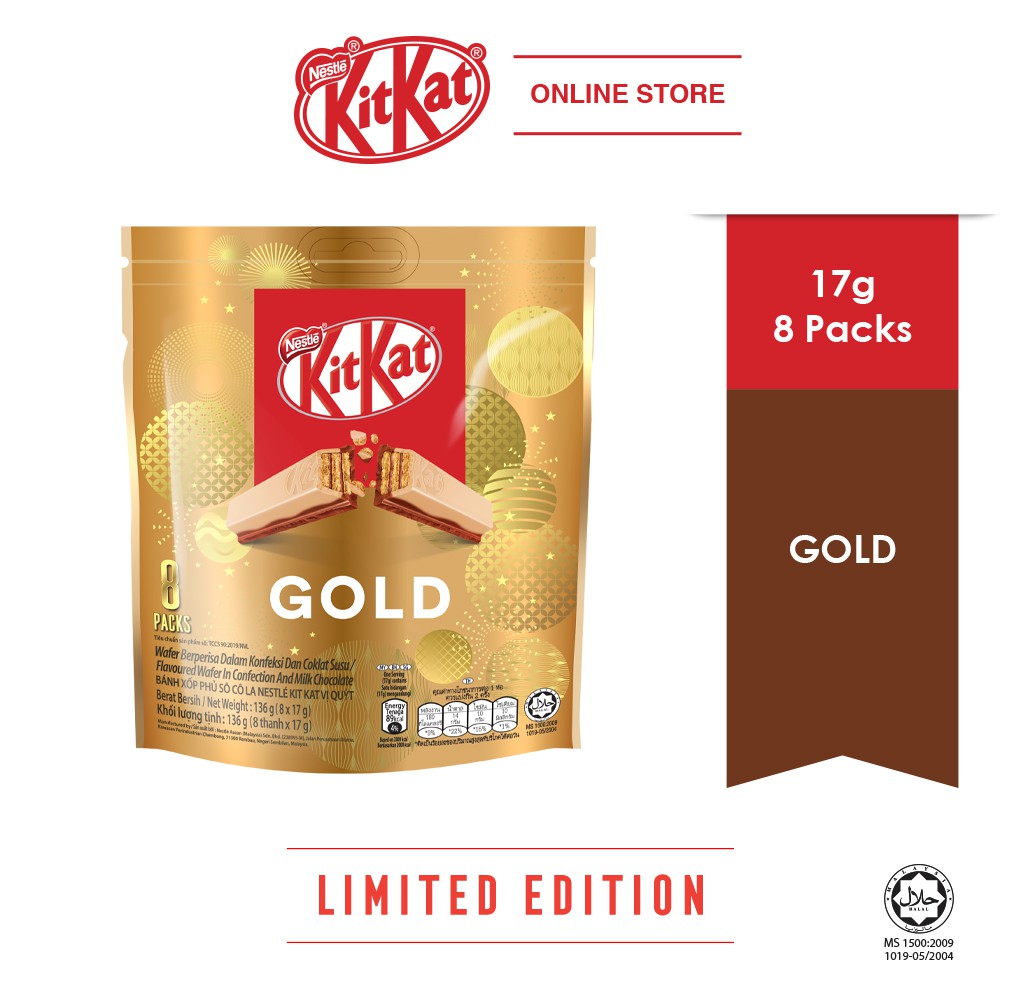Nestle Kitkat Gold Chocolate 2f 8x17g Each Shopee Malaysia