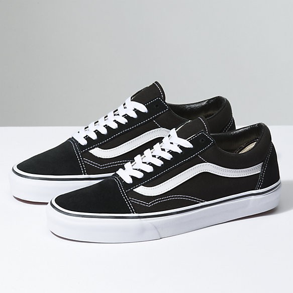 vans black and white size 5