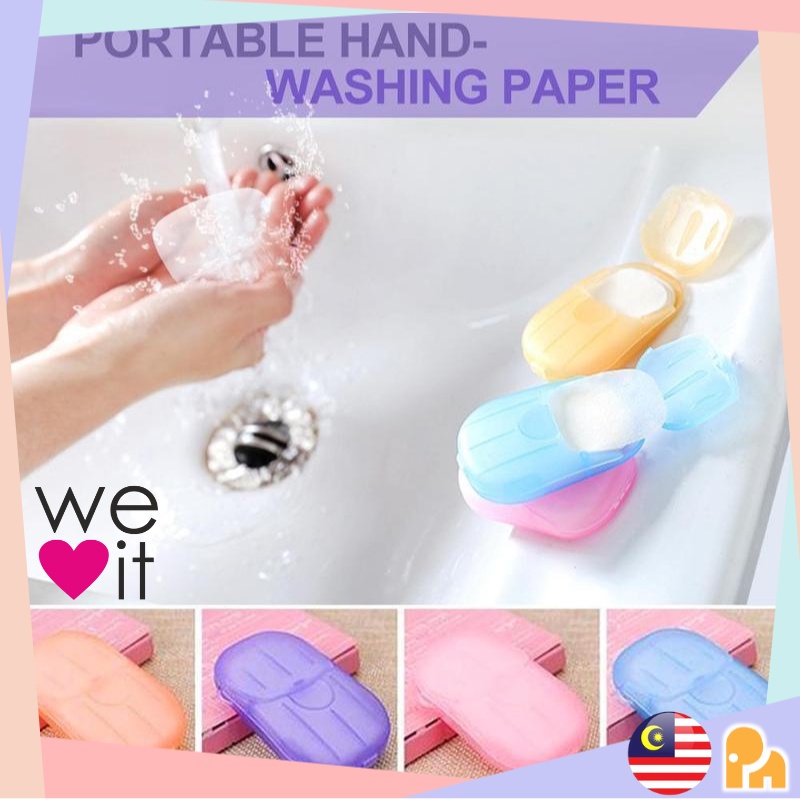 PN. Portable Disposable Hand Soap 20pcs/Box Travel Hand Washing Carry ...