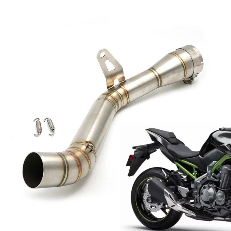 Motorcycle Exhaust Mid Pipe Muffler Link Tube Middle Connect For Kawasaki ER6N 