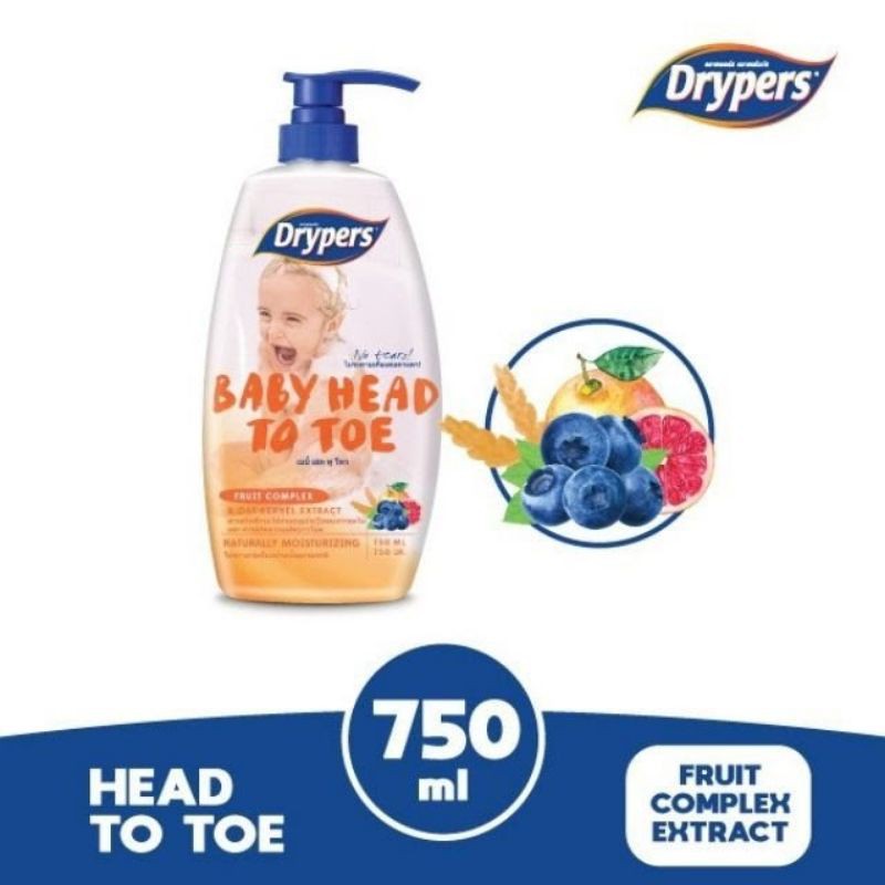 DRYPERS FRUITS EXTRACT BABY HEAD TO TOE SHAMPOO SOAP 750ml Shopee