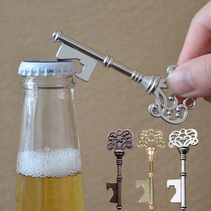 1Pc Creative Portable Vintage Key Shaped Bottle Opener / Metal Keychain Beer Bottle Opener/ Bar Tools