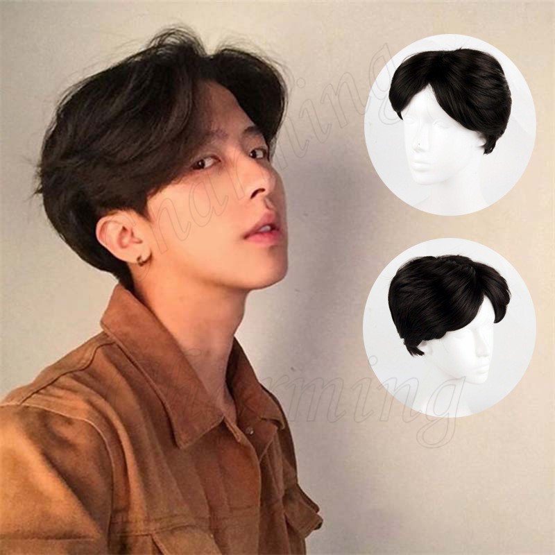 Korean Vogue men wig handsome short Straight hair Full Wig natural  realistic Toupee Wig rambut palsu pendek lelaki | Shopee Malaysia