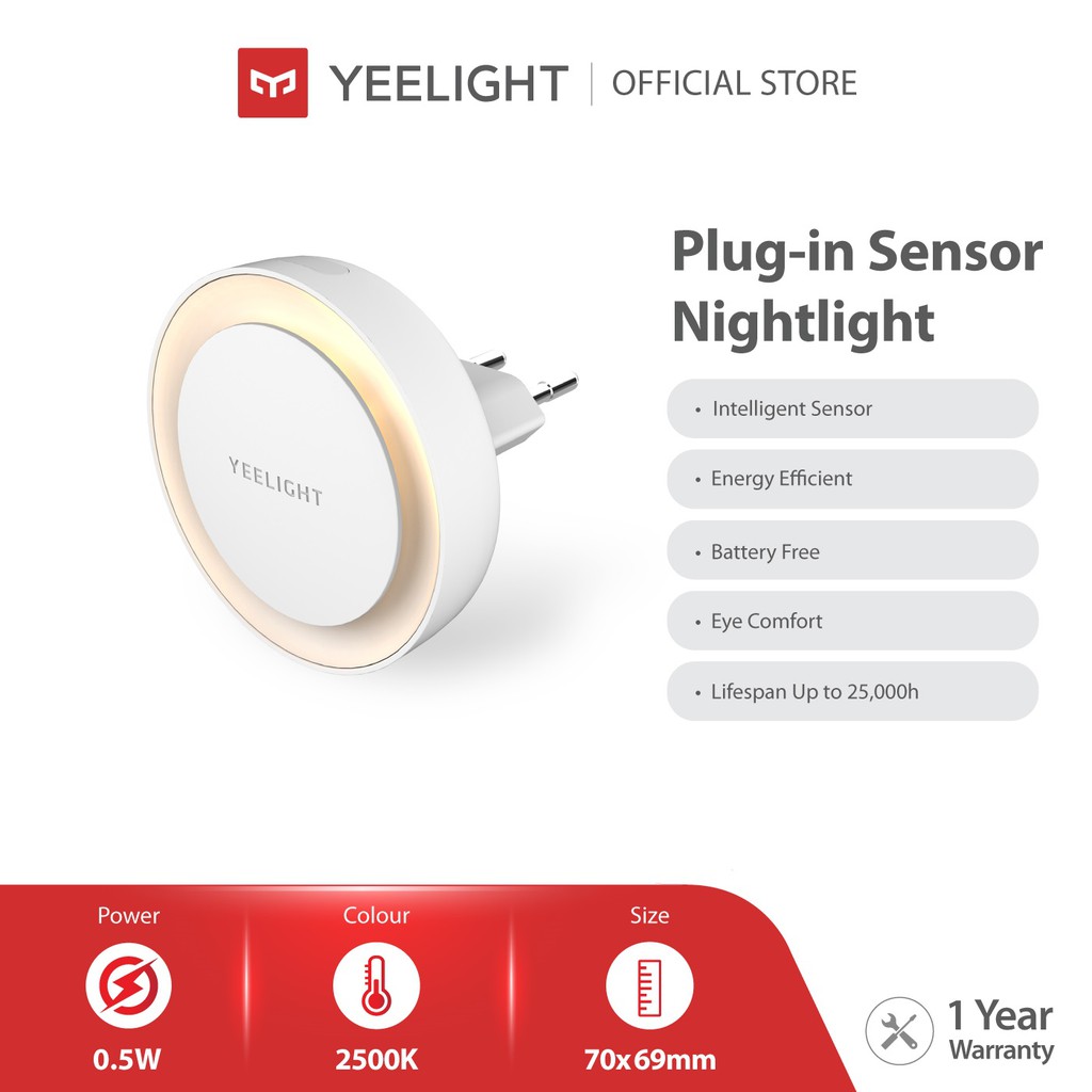 Yeelight Plug-in Sensor LED Nightlight with Smart Sensor Wardrobe Bedroom Kitchen Cabinet Car Wall | Soft Light