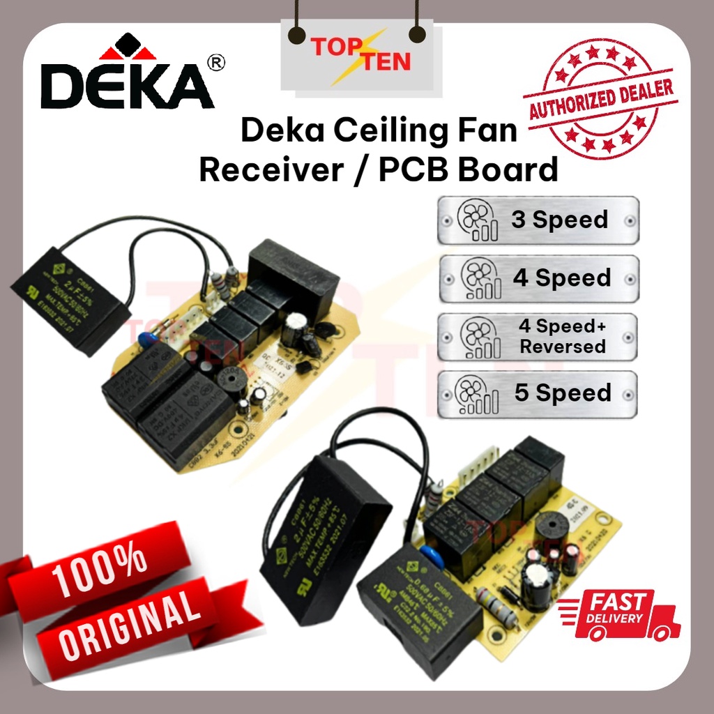 Deka Ceiling Fan 3/4/5 Speed Receiver PCB Board Receiver Deka Fan