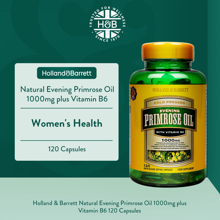 Holland & Barrett Natural Evening Primrose Oil Plus Vitamin B6 Women