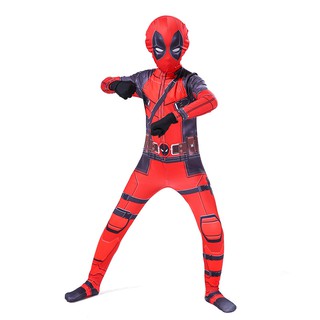Black Panther Cosplay Costume Black Printing Kids Adult Halloween Party Jumpsuit Shopee Malaysia - roblox deadpool mask