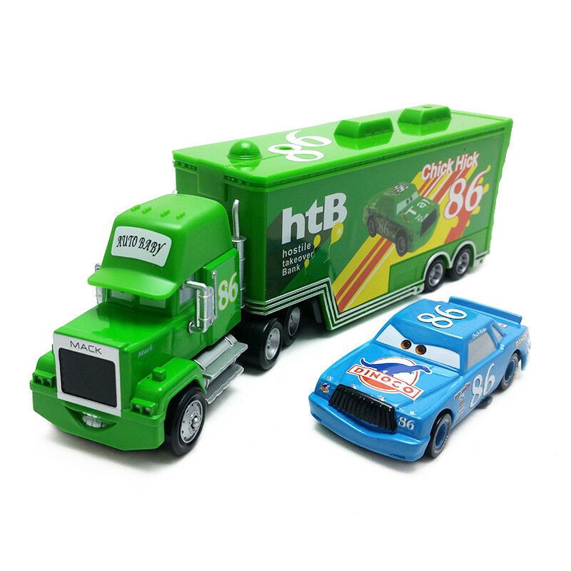 Details about   2Pcs Disney Pixar Cars No.86 Hauler Truck with Chick Hicks 1:55 Diecast Toys Set 