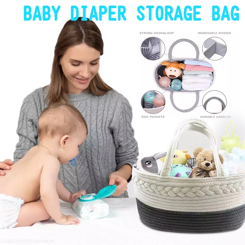 Baby Diaper Caddy Large Organizer Tote Bags Portable Holder Bag Car