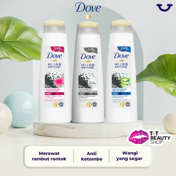 HITAM Dove Natural Hijab Shampoo AntiDandruff Long Black Hair Loss