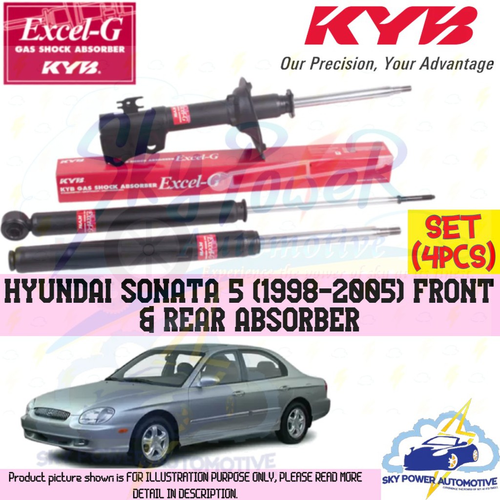 Hyundai Sonata 5 1998 2005 Kayaba Kyb Excel G Gas Shock Absorber Front 2pcs Rear 2pcs Set 4pcs Shopee Malaysia