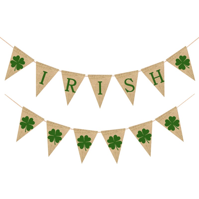 St Patrick S Day Decoration Irish Banner Burlap Bunting Garland