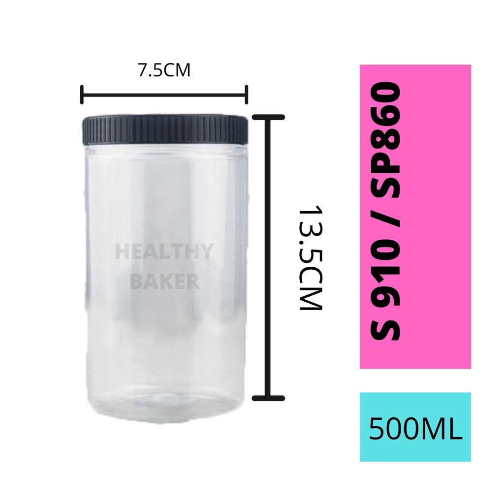 Round Plastic Container S910 / SP860 Bottles (Black/White Top) 550ML Shopee Malaysia