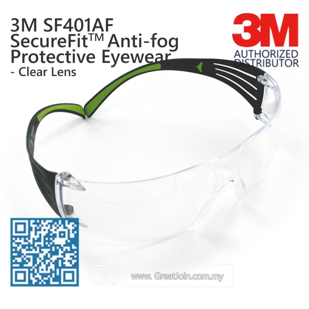 3M SF401AF SecureFit Lightest Safety Eyewear/ Safety Glasses Anti Fog