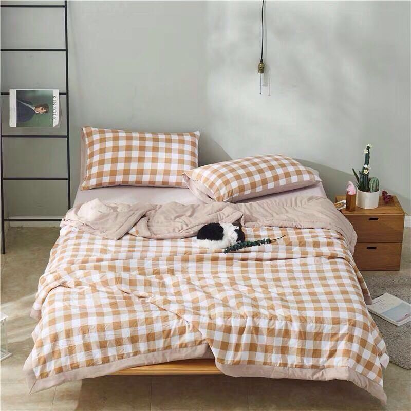 Premium Washed Cotton Comforter Sheet Pillowcases Complete Sets