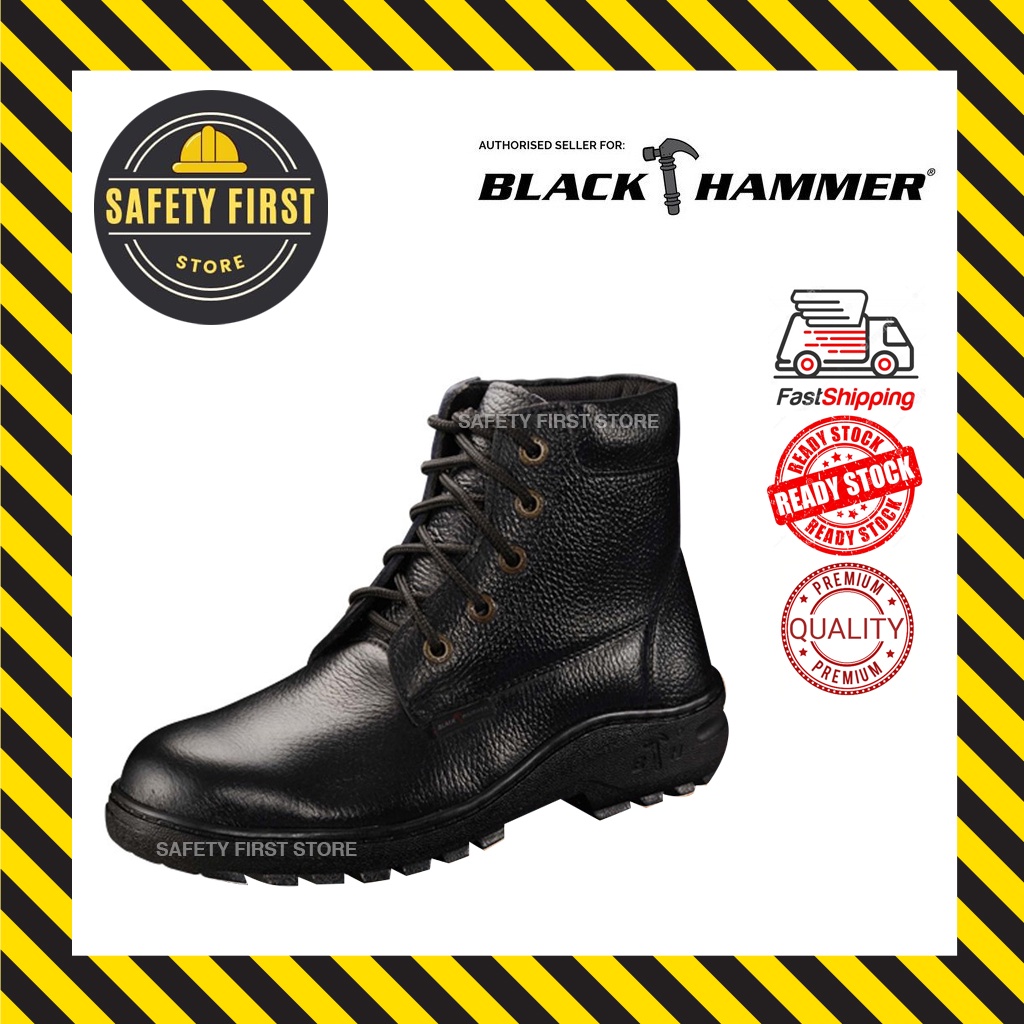 Black Hammer 2000 Series Mid cut Lace up Safety Shoes BH 2332 Shopee
